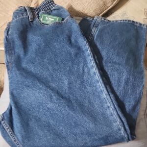 NWT L.L. Bean Women's  Relaxed Fit Denim Jeans Size 18 Petite.